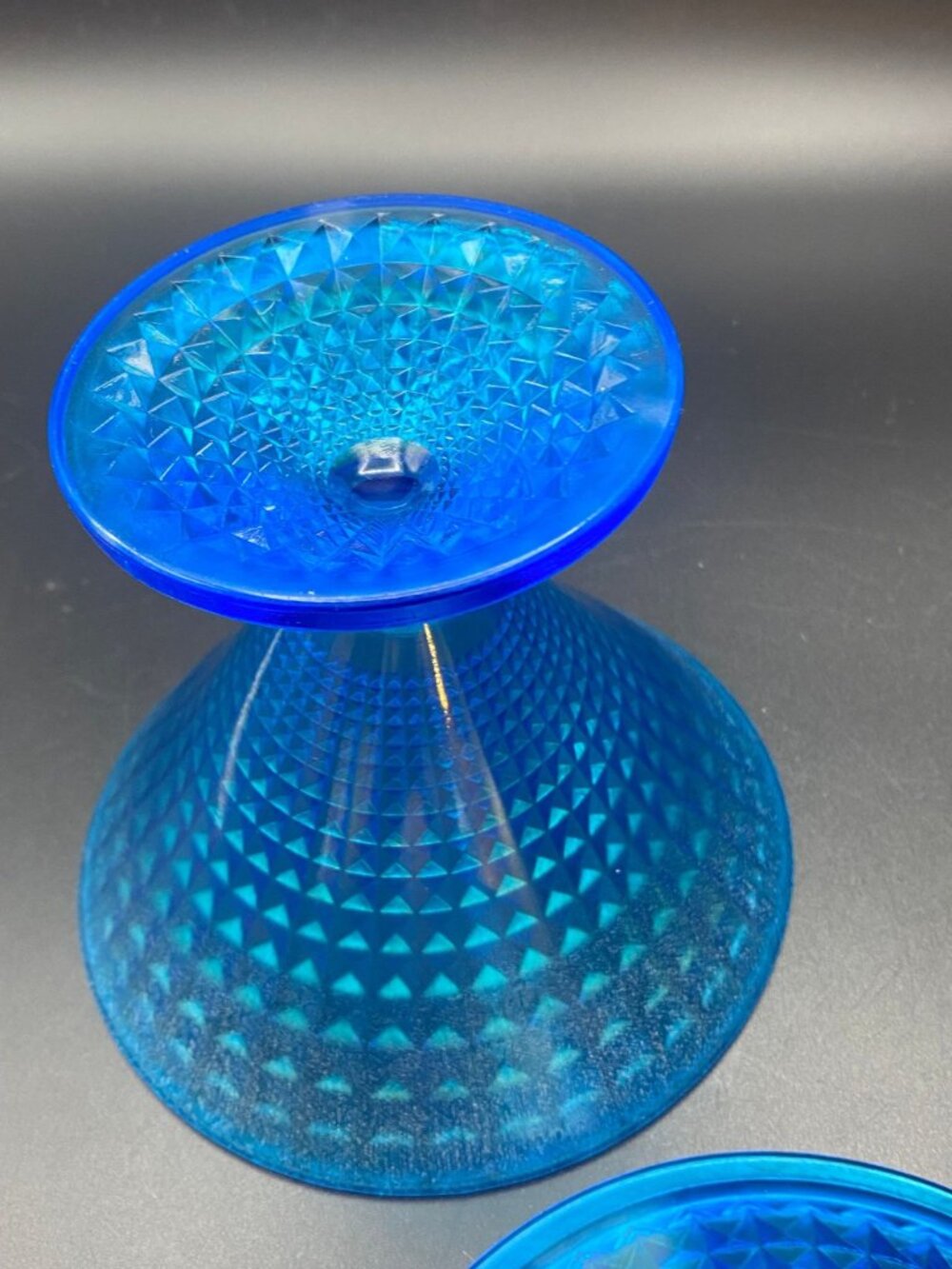 Blue Diamond Point Lidded Compote - Picture 7 of 7